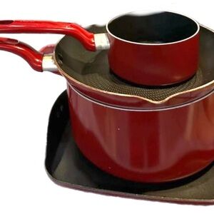 Nonstick Red T-fal Cookware Set - Good Condition, 4 Pieces
